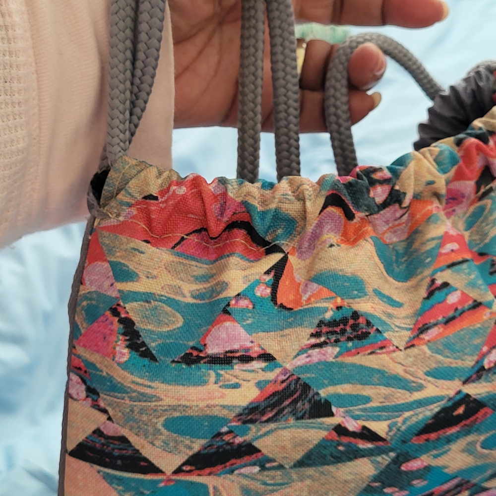 Adidas Gray And Multicolor Drawstring Backpack - image 4